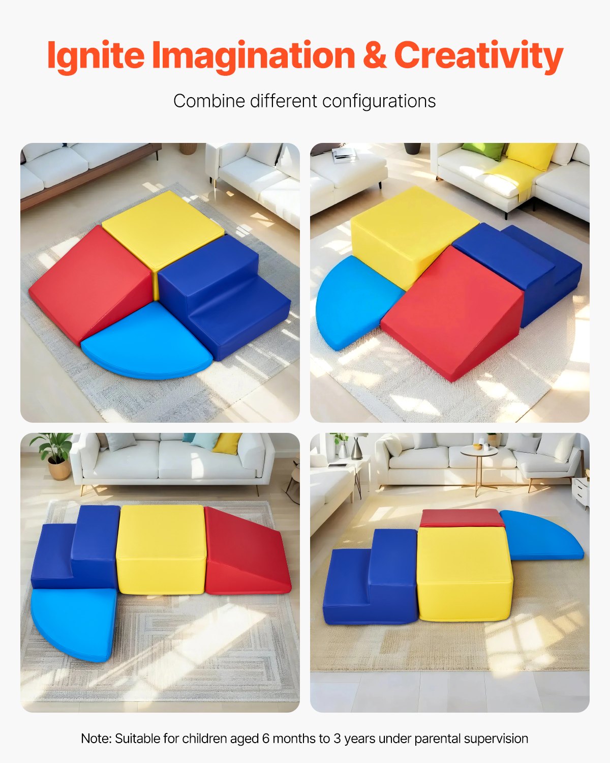 Climbing Toys 4 Piece Foam Climbing Blocks Set