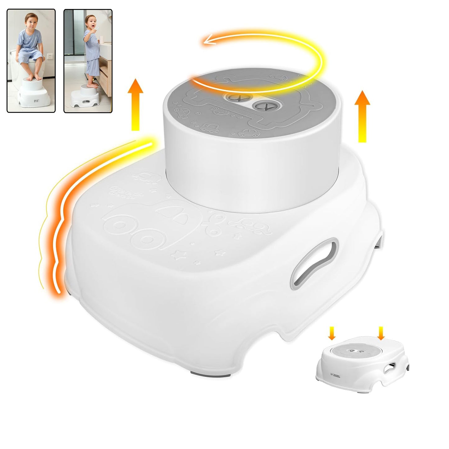 Padded 2-Step Step Stool for Kids – Non-Slip, Foldable & Sturdy Footstool