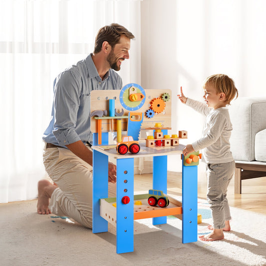 Wooden Tool Bench for Kids  – Pretend Play Workbench Toy Kit