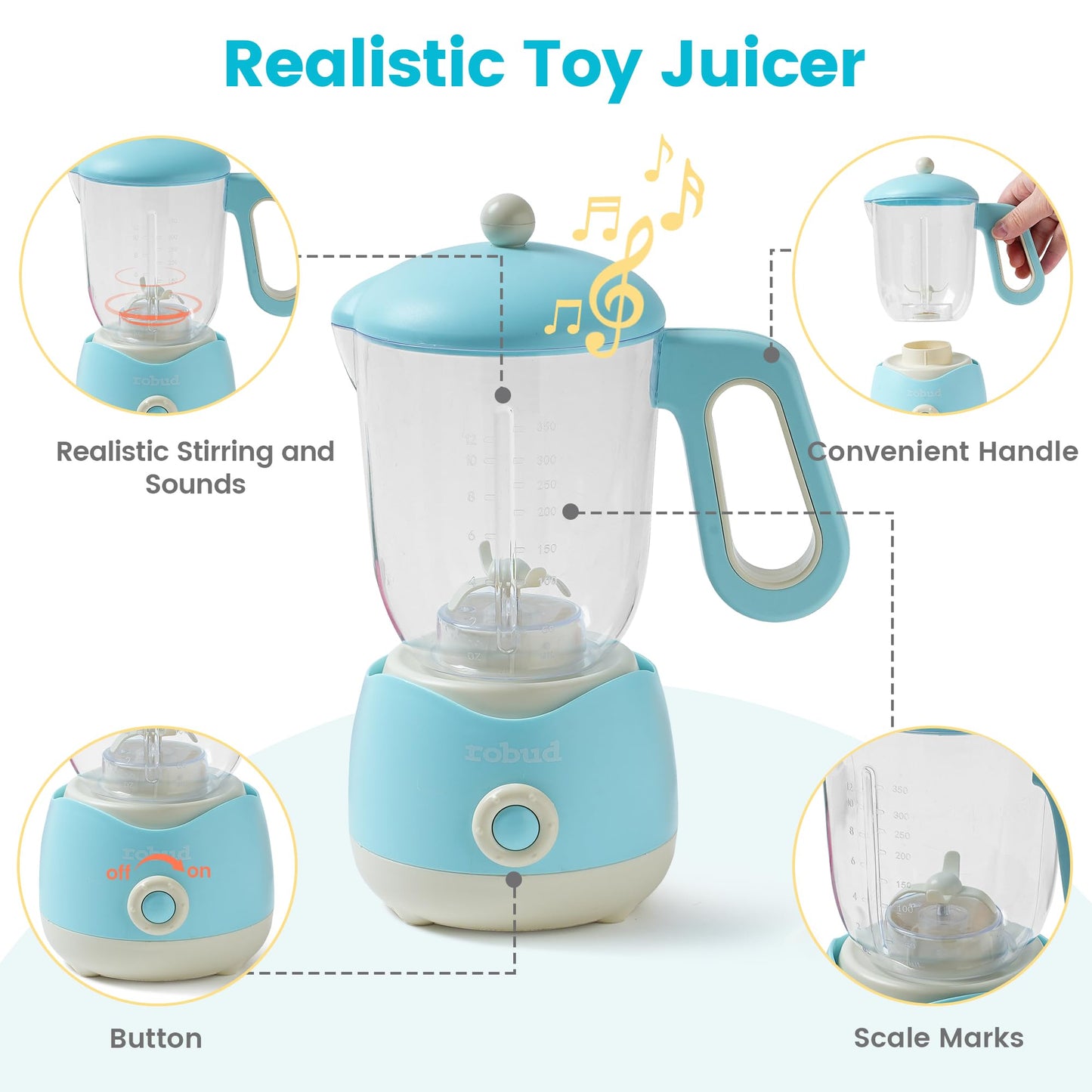Wooden Juicing Machine Toy for Toddlers – Pretend Play Kitchen Set