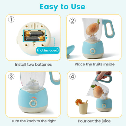 Wooden Juicing Machine Toy for Toddlers – Pretend Play Kitchen Set