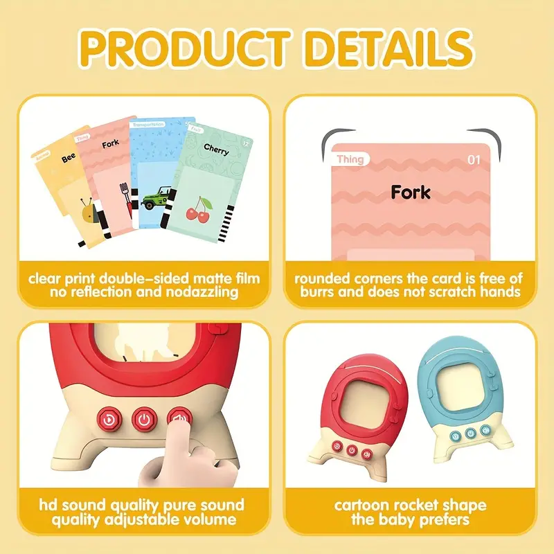 Talking Flash Cards for Toddlers – Montessori Speech & Sight Word Learning Toy