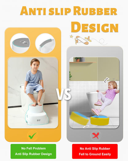 Padded 2-Step Step Stool for Kids – Non-Slip, Foldable & Sturdy Footstool