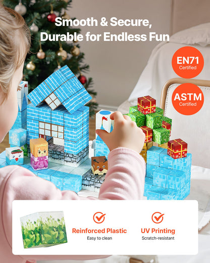 Magnetic Blocks 150 PCS Glacier Castle Set – STEM Montessori Sensory Toy