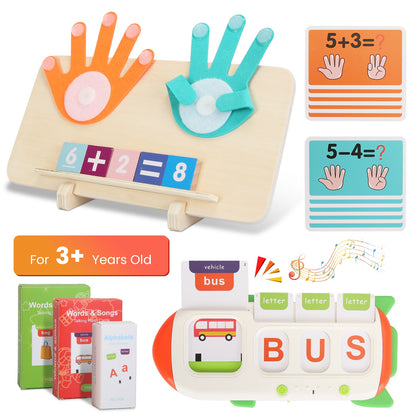 Talking Flash Cards & Finger Counting Math Board – Interactive Learning Toys for Kids 3+ | Numbers, Alphabet & Songs
