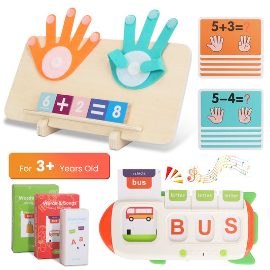 Talking Flash Cards & Finger Counting Math Board – Interactive Learning Toys for Kids 3+ | Numbers, Alphabet & Songs