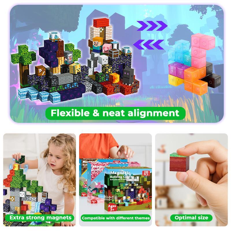Magnetic Blocks 200 PCS Ghost Park Set – STEM Building Toy for Kids