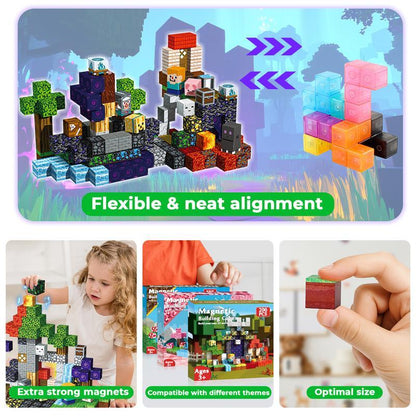Magnetic Blocks 200 PCS Ghost Park Set – STEM Building Toy for Kids