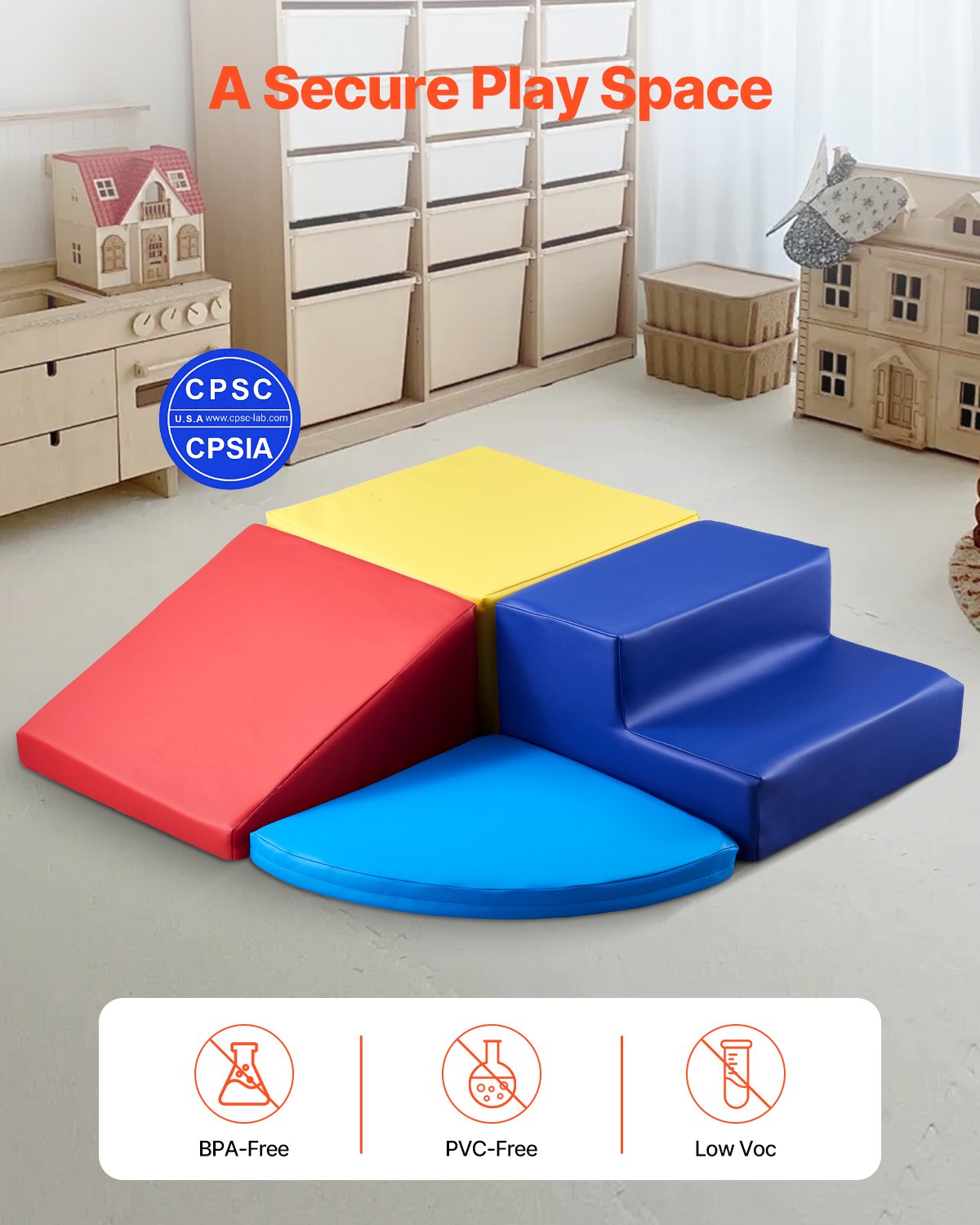 Climbing Toys 4 Piece Foam Climbing Blocks Set