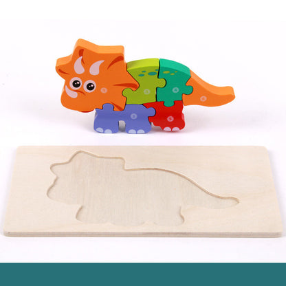 Children's Montessori 3D Wooden Dinosaur Puzzle