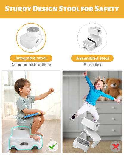 Padded 2-Step Step Stool for Kids – Non-Slip, Foldable & Sturdy Footstool