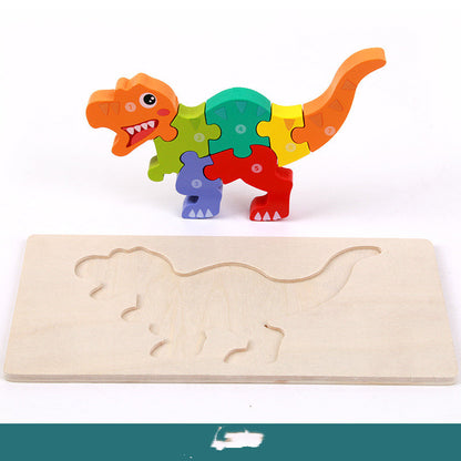 Children's Montessori 3D Wooden Dinosaur Puzzle