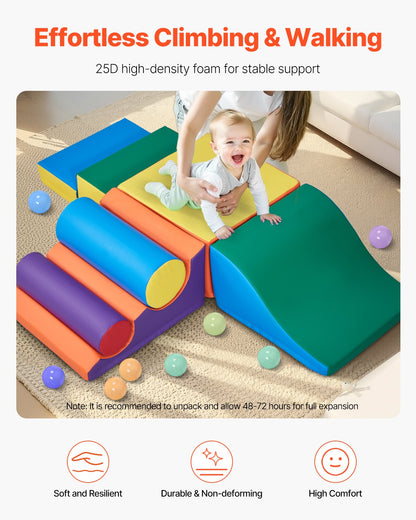 Foam Climbing Blocks Set – 7 Piece Toddler Climbing Toy