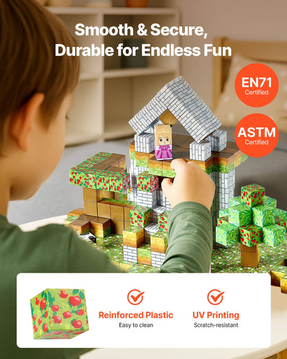 Magnetic Blocks 150 PCS Forest Castle Set – STEM Montessori Sensory Toy