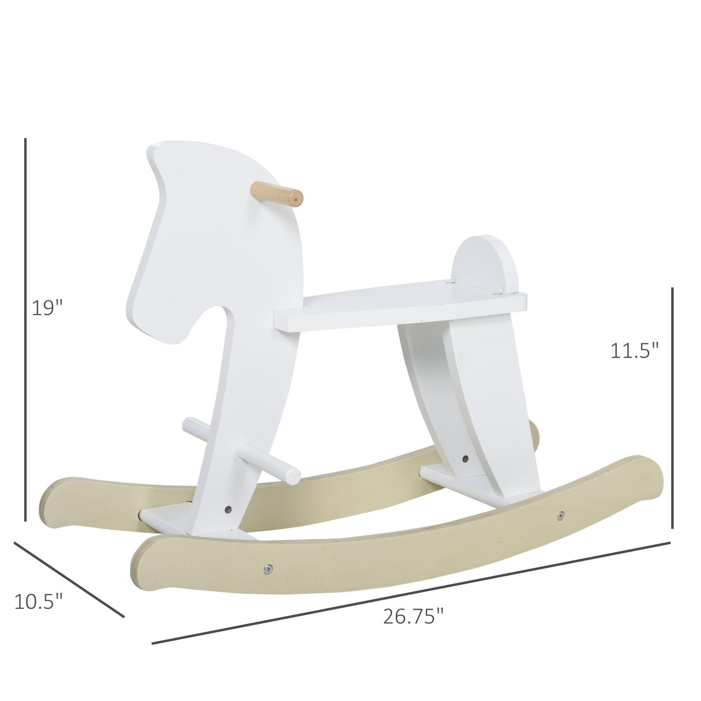 Wooden Rocking Horse Ride-On Toy for Toddlers