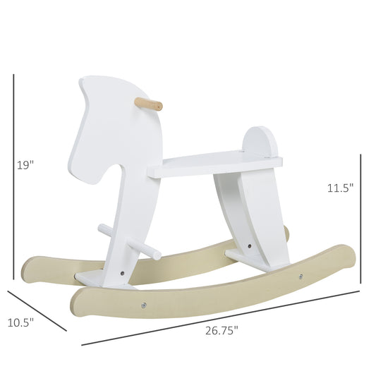 Wooden Rocking Horse Ride-On Toy for Toddlers