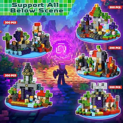 Magnetic Blocks 200 PCS Ghost Park Set – STEM Building Toy for Kids