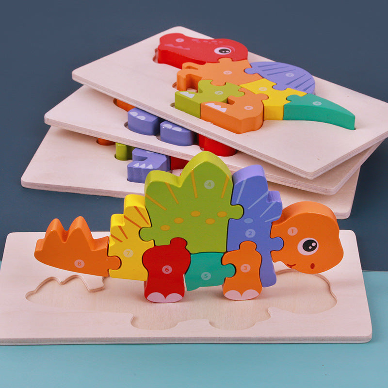 Children's Montessori 3D Wooden Dinosaur Puzzle