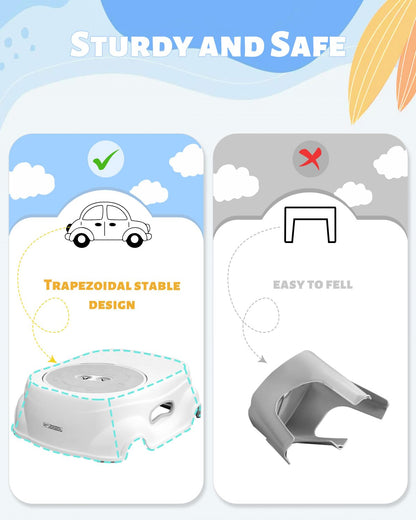 Padded 2-Step Step Stool for Kids – Non-Slip, Foldable & Sturdy Footstool