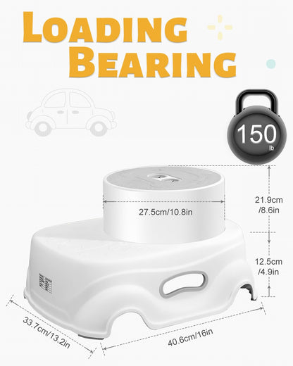 Padded 2-Step Step Stool for Kids – Non-Slip, Foldable & Sturdy Footstool