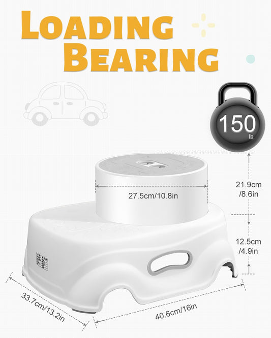 Padded 2-Step Step Stool for Kids – Non-Slip, Foldable & Sturdy Footstool