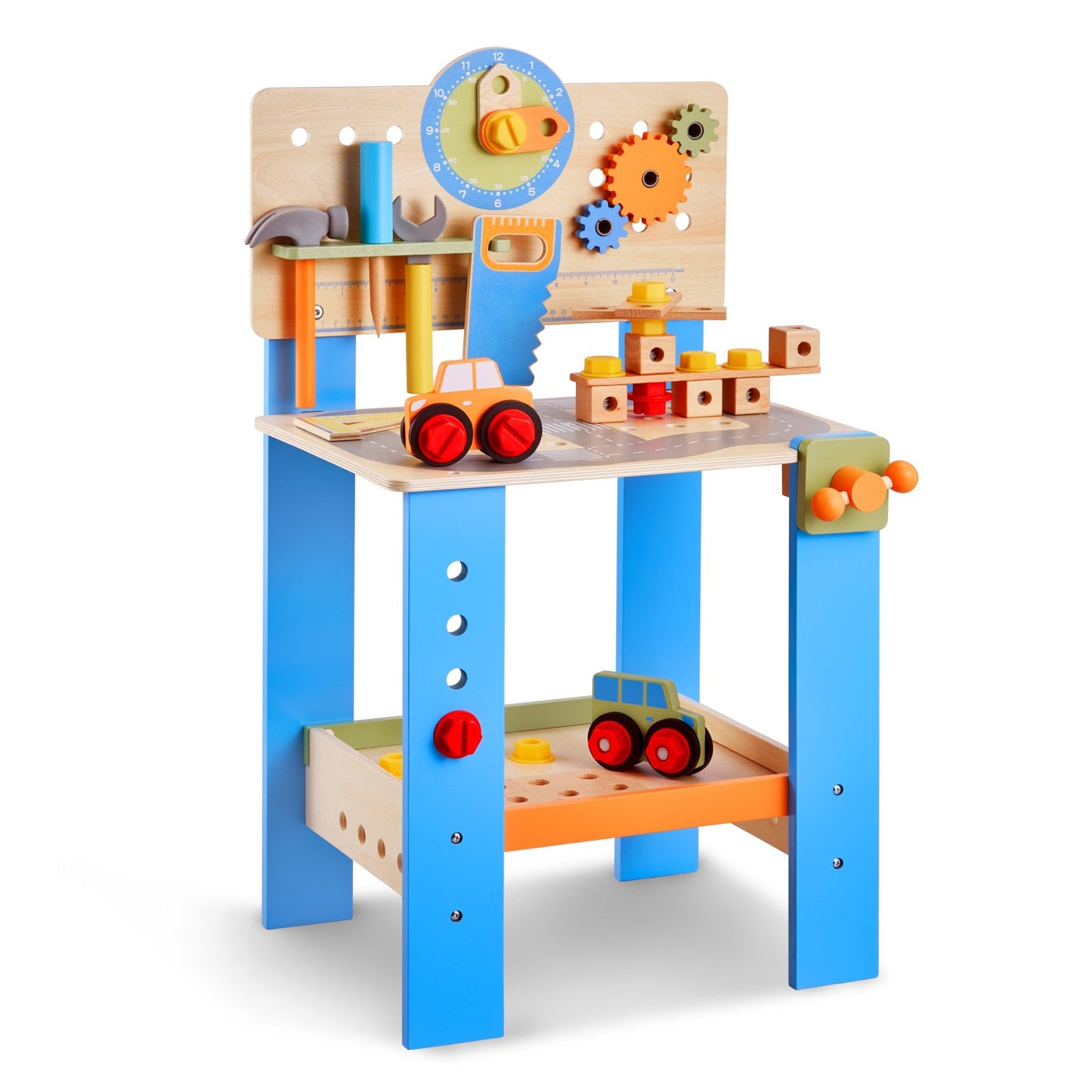Wooden Tool Bench for Kids  – Pretend Play Workbench Toy Kit