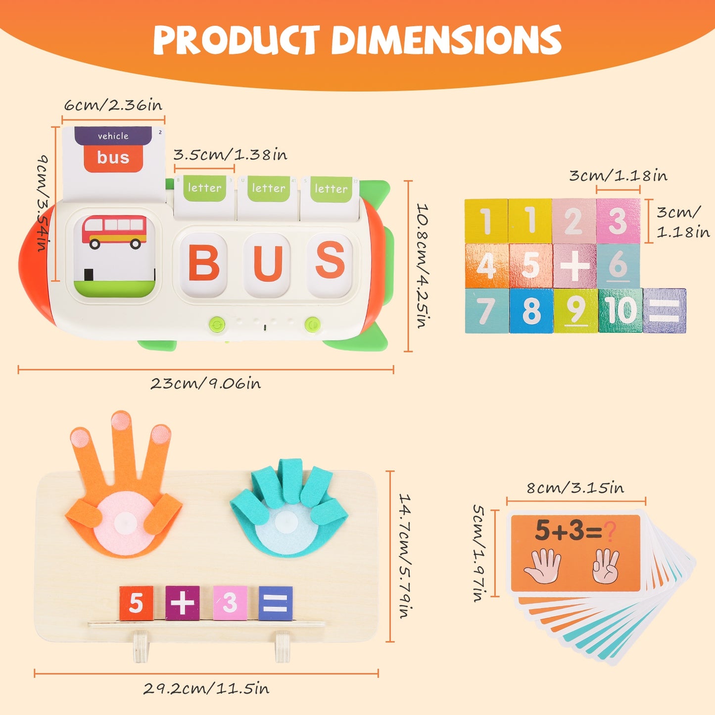 Talking Flash Cards & Finger Counting Math Board – Interactive Learning Toys for Kids 3+ | Numbers, Alphabet & Songs