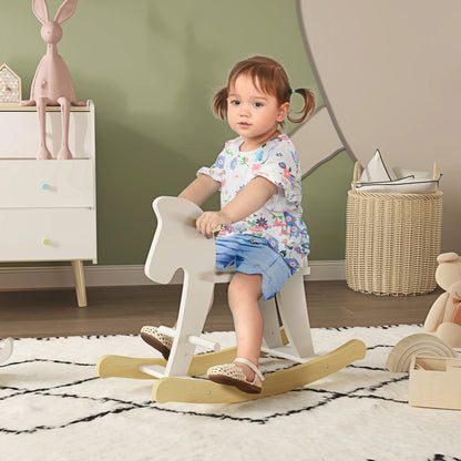 Wooden Rocking Horse Ride-On Toy for Toddlers