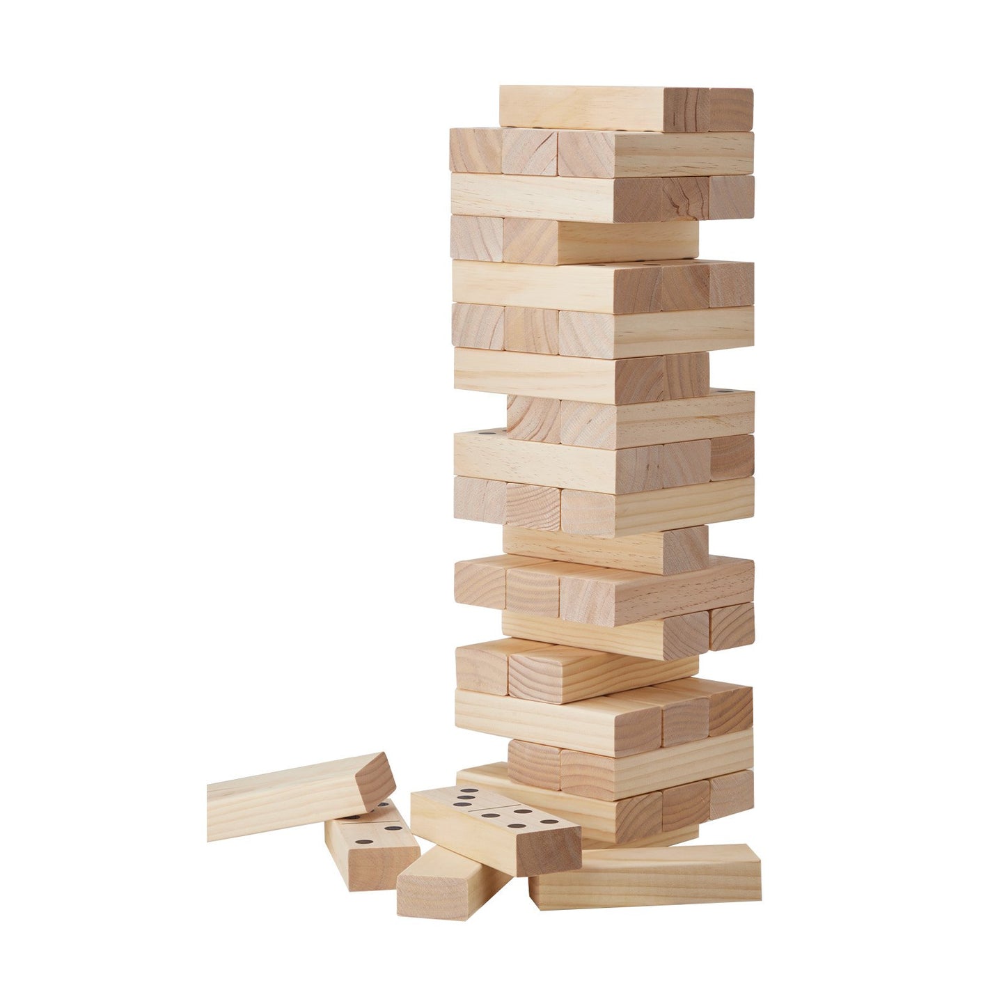 Montessori Wooden Tumbling Tower Game (54-Piece Pine Wood Balance Blocks)
