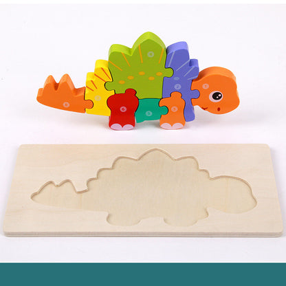 Children's Montessori 3D Wooden Dinosaur Puzzle