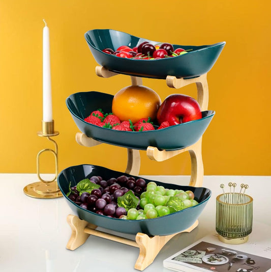 Wooden Fruit Bowl Rack