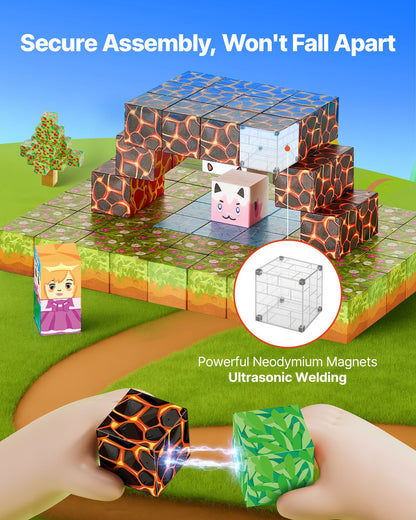 Magnetic Blocks 150 PCS Forest Castle Set – STEM Montessori Sensory Toy