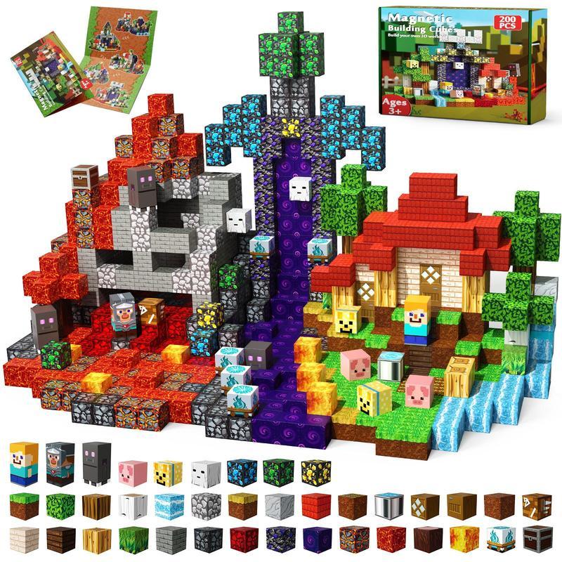Magnetic Blocks 200 PCS Ghost Park Set – STEM Building Toy for Kids