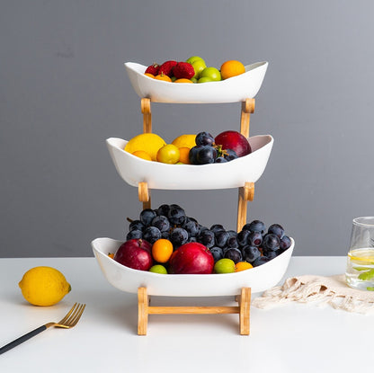 Wooden Fruit Bowl Rack