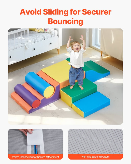 Foam Climbing Blocks Set – 7 Piece Toddler Climbing Toy
