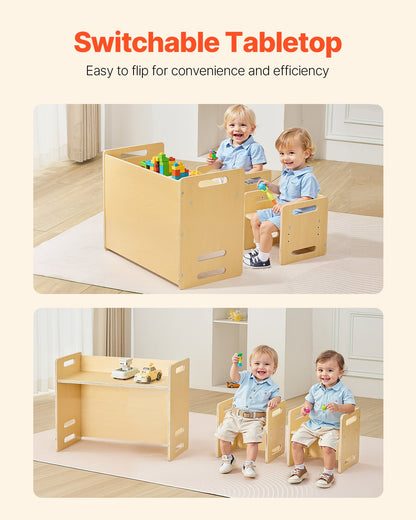 Montessori Toddler Table & Chair Set – Adjustable Wooden Activity Table for Kids