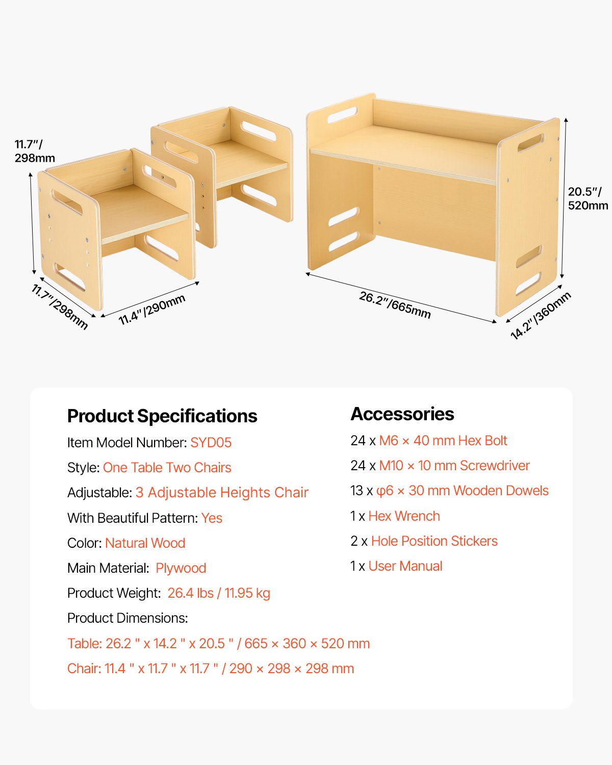 Montessori Toddler Table & Chair Set – Adjustable Wooden Activity Table for Kids